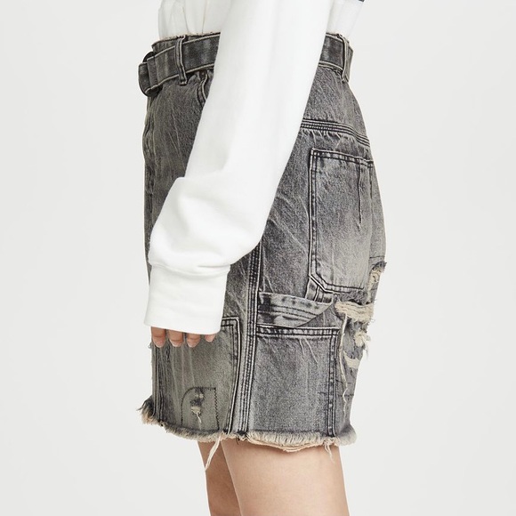 NEW BEN TAVERNITI UNRAVEL PROJECT DISTRESSED DENIM SKIRT - Picture 4 of 8